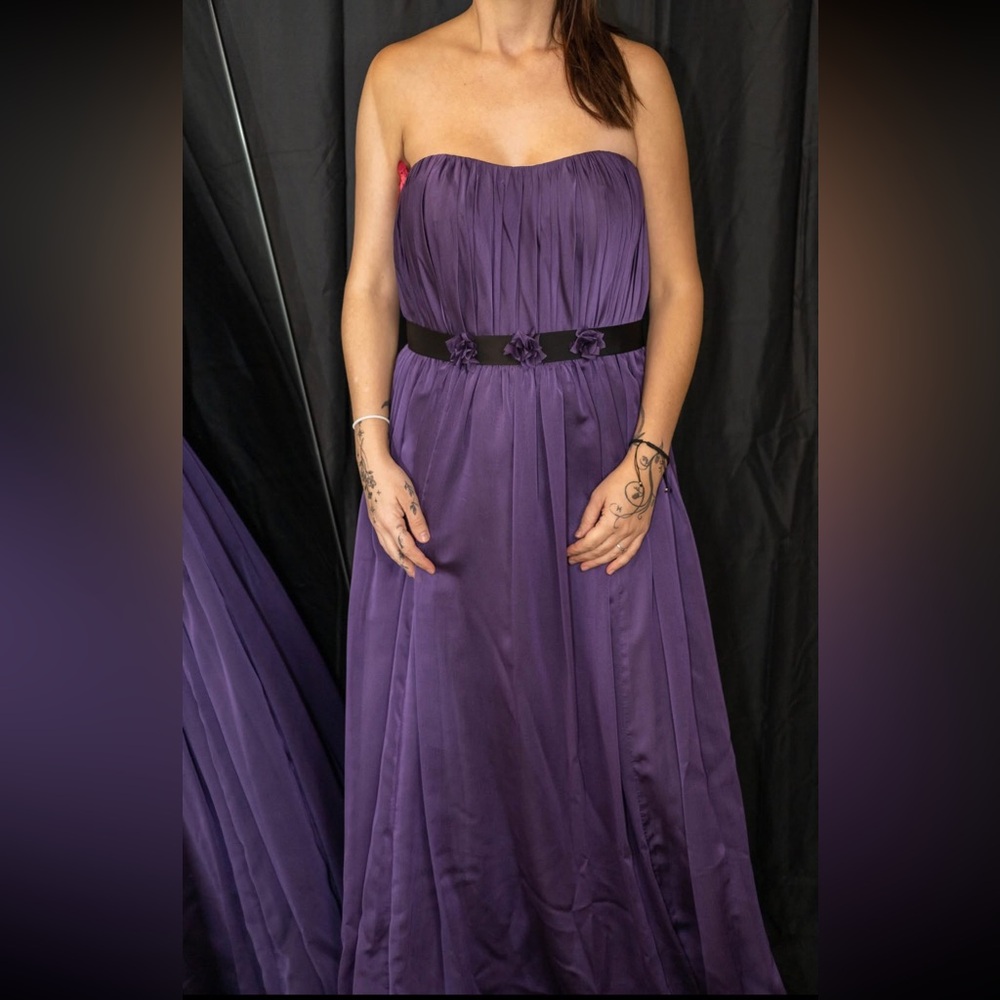 Purple flowy chiffon dress